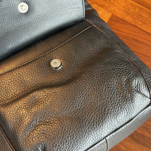 NEVER USED WITH TAGS STONE MOUNTAIN BLACK PEBBLED LEATHER SANTA BELLA HANDBAG - Picture 4 of 11